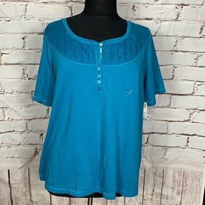 Short sleeve button front henley tee sz 18/20